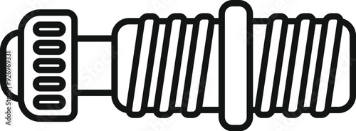 Metal screw element connecting detail icon, outline style