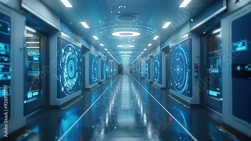 Futuristic IoT Hospital Room with Connected Devices Monitoring Patient Health - Concept of Digital Healthcare Technology