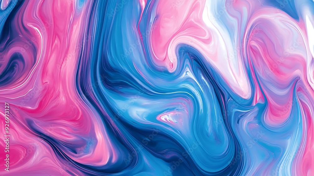 Abstract Swirling Blue and Pink Liquid Paint. Abstract Swirling Blue and Pink Liquid Paint.