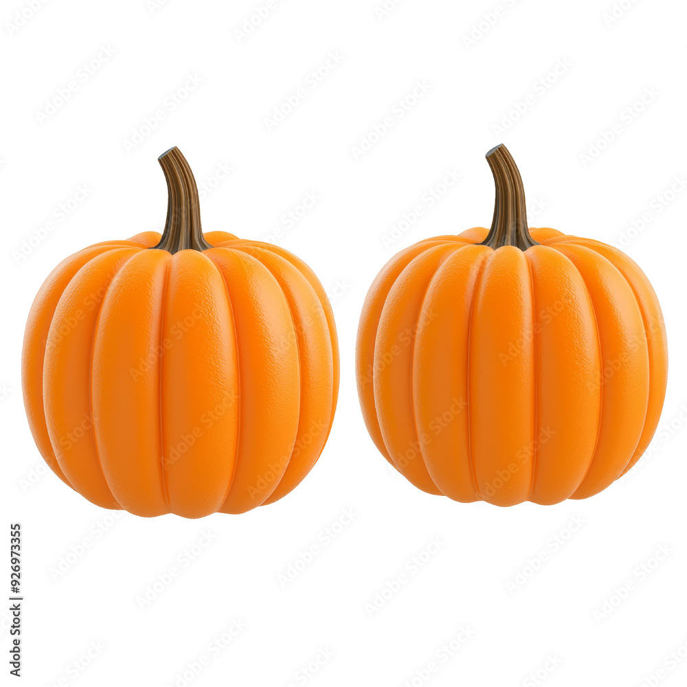 Two orange pumpkins isolated on a black background. Perfect for autumn, harvest, and Halloween themes. Two orange pumpkins isolated on a black background. Perfect for autumn, harvest, and Halloween themes.