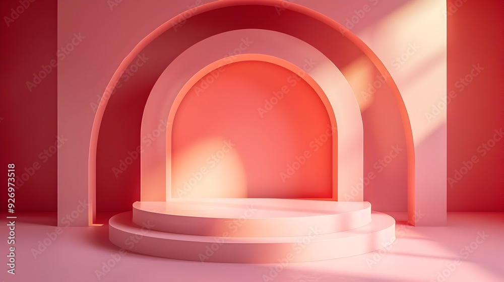 Minimalist Product Presentation Backdrop with Balanced Lighting and Geometric Shapes Minimalist Product Presentation Backdrop with Balanced Lighting and Geometric Shapes