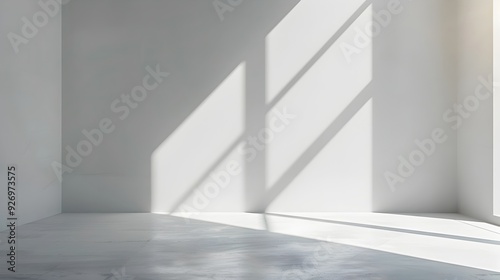 Elegant and Minimal White Room for Product Presentation with Soft Lighting