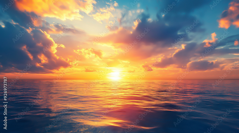 beautiful dramatic sunset over sea sunlight blue sky sea level landscape beautiful dramatic sunset over sea sunlight blue sky sea level landscape