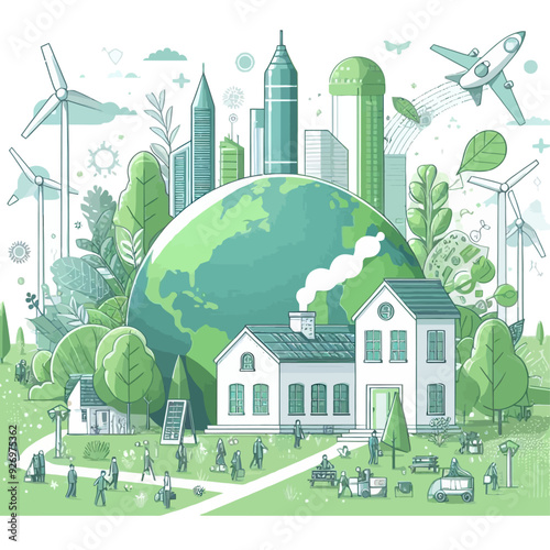 This vector image shows the importance of the environment.

