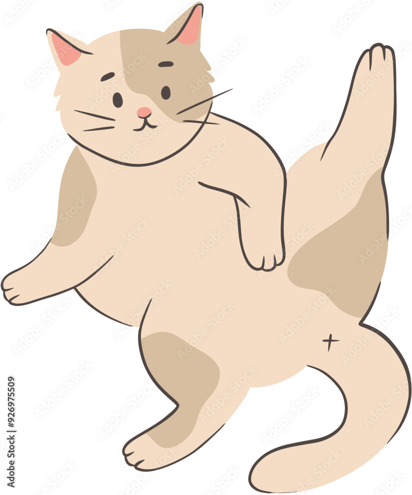 Obraz premium Hand-Drawn Cute Cat Illustration