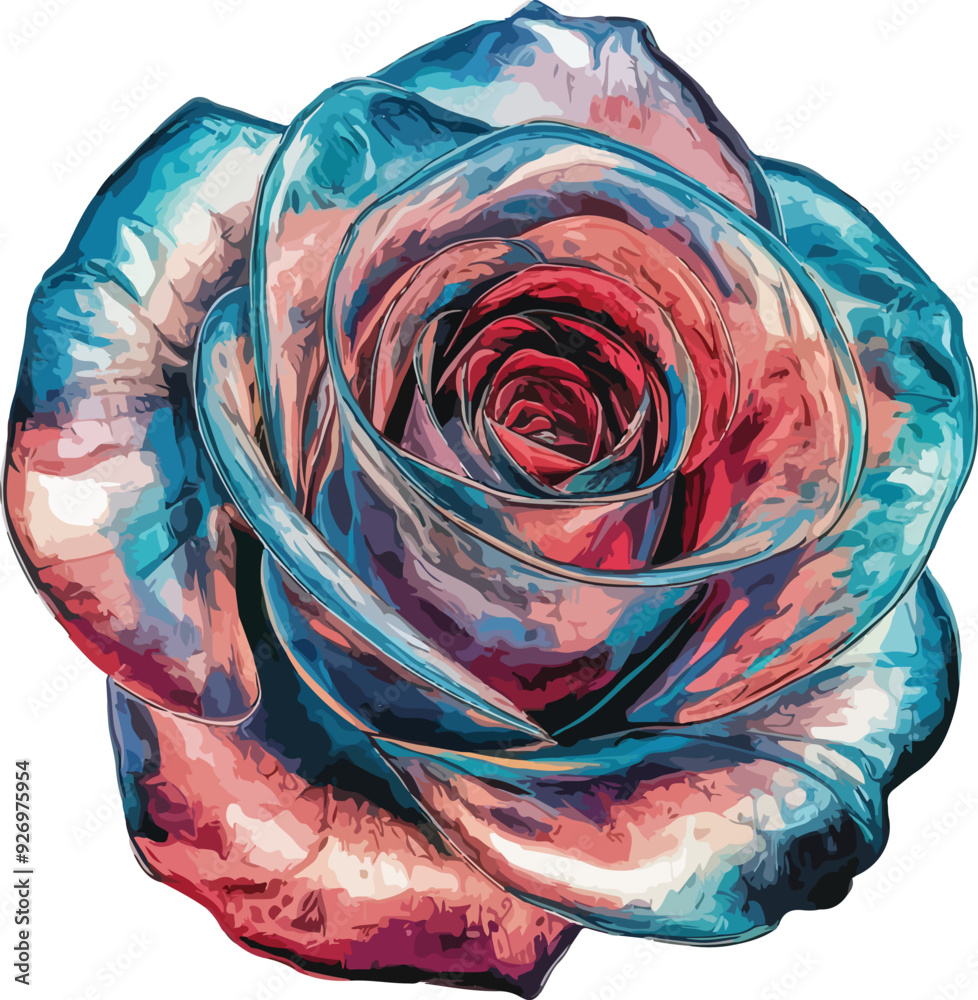Obraz premium watercolor A rose with sunlight falling on it
