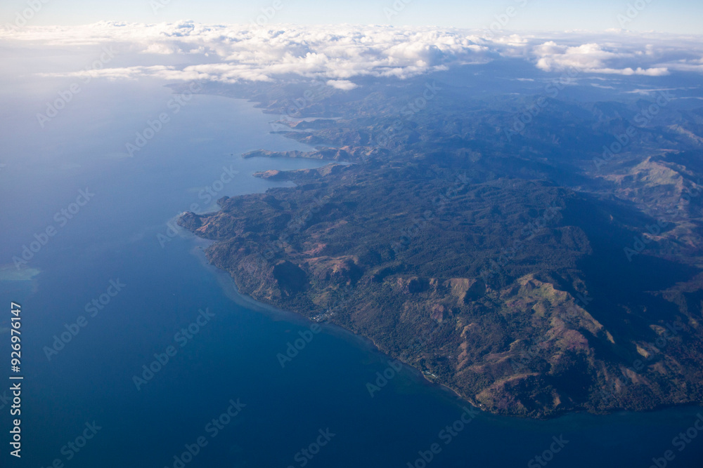 Aerial view over Viti Levu island, Fiji Aerial view over Viti Levu island, Fiji