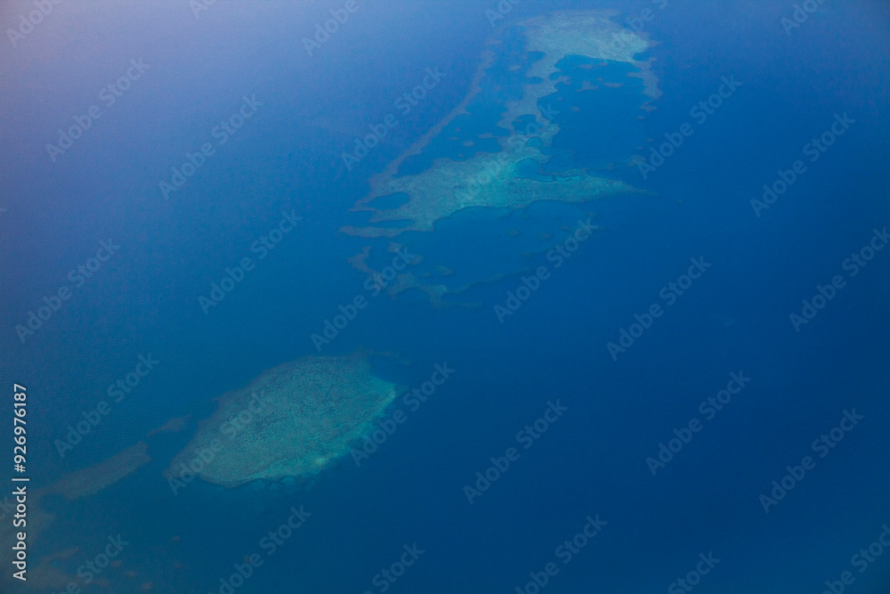 Aerial view over coral reef, Fiji Aerial view over coral reef, Fiji