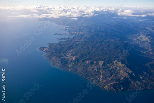 Aerial view over Viti Levu island, Fiji