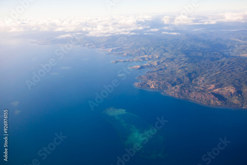 Aerial view over Viti Levu island, Fiji