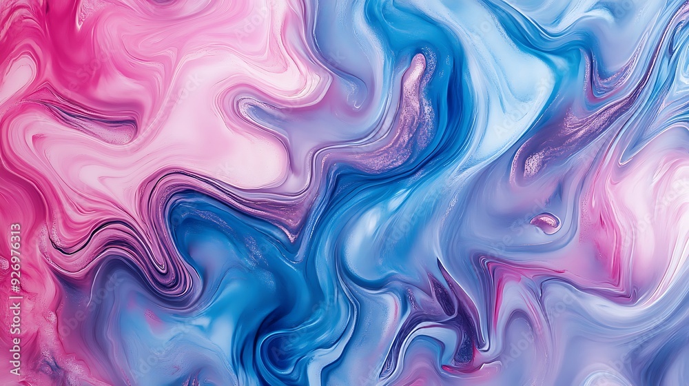 Abstract swirling pink and blue liquid marble background. Abstract swirling pink and blue liquid marble background.