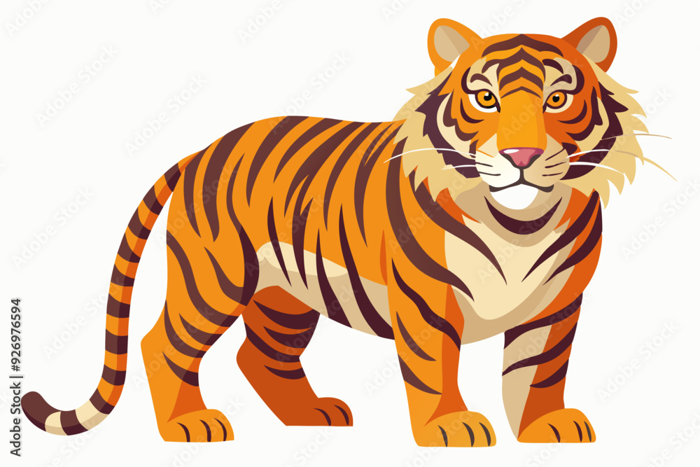 Naklejka premium Cartoon Illustration of a Standing Tiger