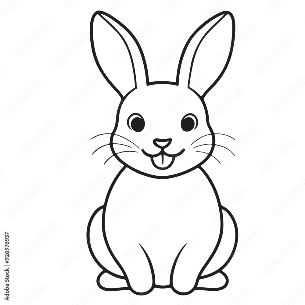 Adobe IllustratCute kawaii bunny and baby cartoon character coloring page vector illustration. Pet animal, mothers day colouring page for kidsor Artwork. Adobe IllustratCute kawaii bunny and baby cartoon character coloring page vector illustration. Pet animal, mothers day colouring page for kidsor Artwork.