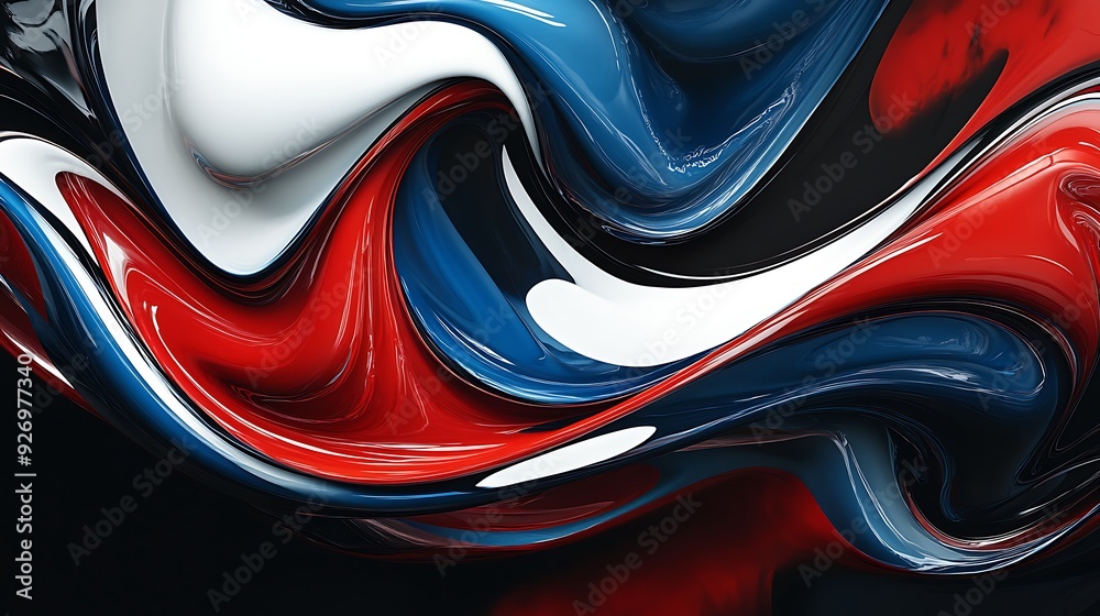 Abstract swirling red, white, blue, and black colors. Abstract swirling red, white, blue, and black colors.
