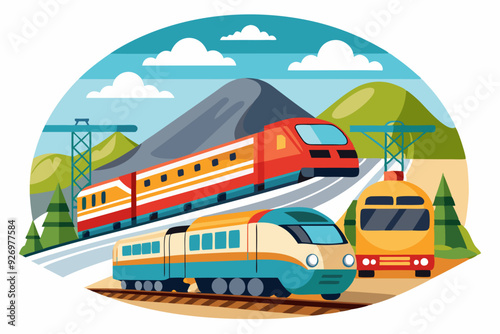 Train Journey Through Mountainous Landscape