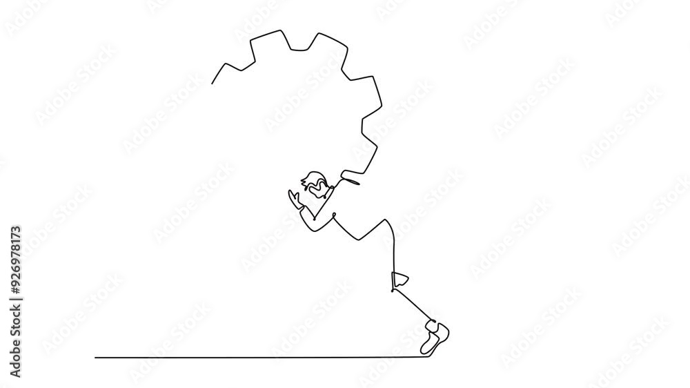 Work and play hard concept. Single line draw design. Full length animation illustration. High quality 4k footage. Work and play hard concept. Single line draw design. Full length animation illustration. High quality 4k footage.