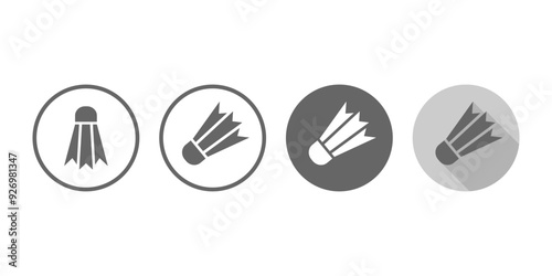badminton ball sign and logo collection set