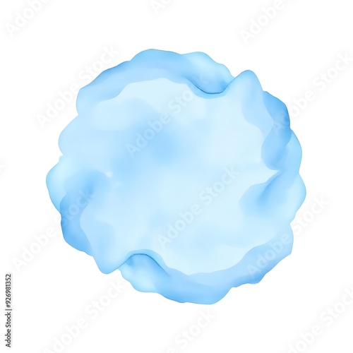 Soft Blue watercolour splash isolated middle on white background