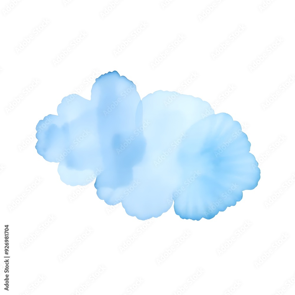 Soft blue watercolor middle on a white background Soft blue watercolor middle on a white background