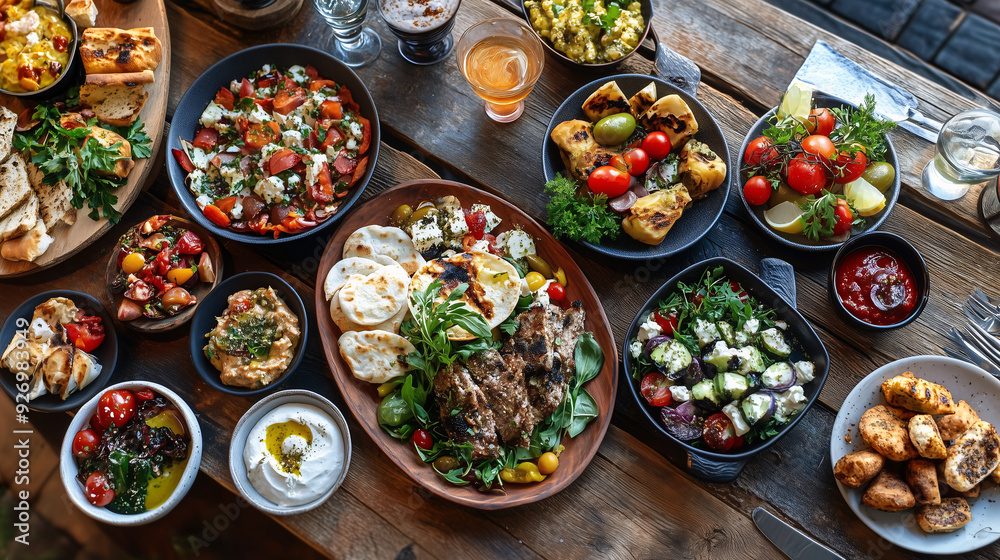 Mediterranean Feast: Grilled Lamb and Fresh Vegetables Platter Mediterranean Feast: Grilled Lamb and Fresh Vegetables Platter