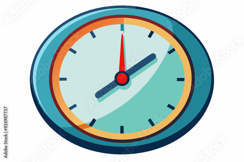 Free Download Round Clock Face with Red Hour Hand and Blue Minute Hand - GFXLoad