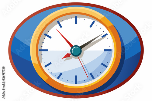 Free Download Clock with Gold Rim and Red and Blue Hands - GFXLoad