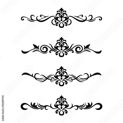 Classic Vintage Baroque Victorian Frames Separator Elements Classic Wedding Invitation