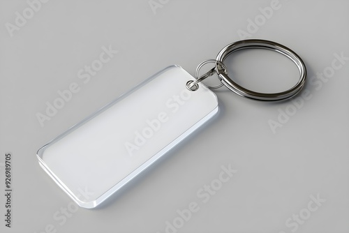 White Empty Acrylic Keychain 3D Realistic Mockup