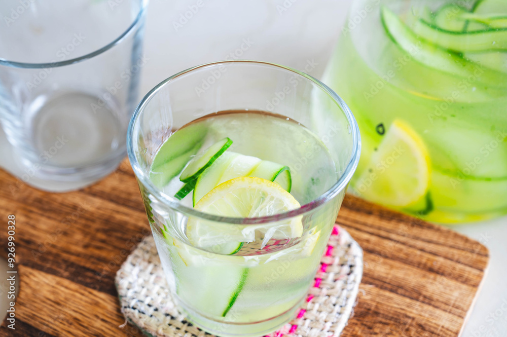 キュウリとレモンのデトックスウォーター