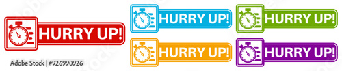 set vector hurry up icon. last day offer sticker labels design template illustraiton 