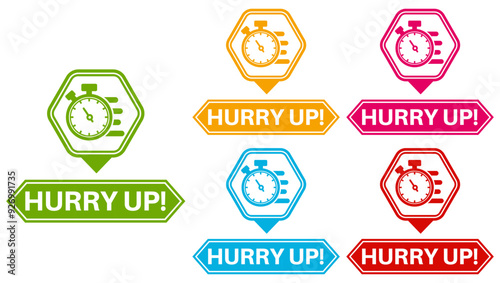 set Hurry up sale tag icon. final sign design sale promotion template vector illustration