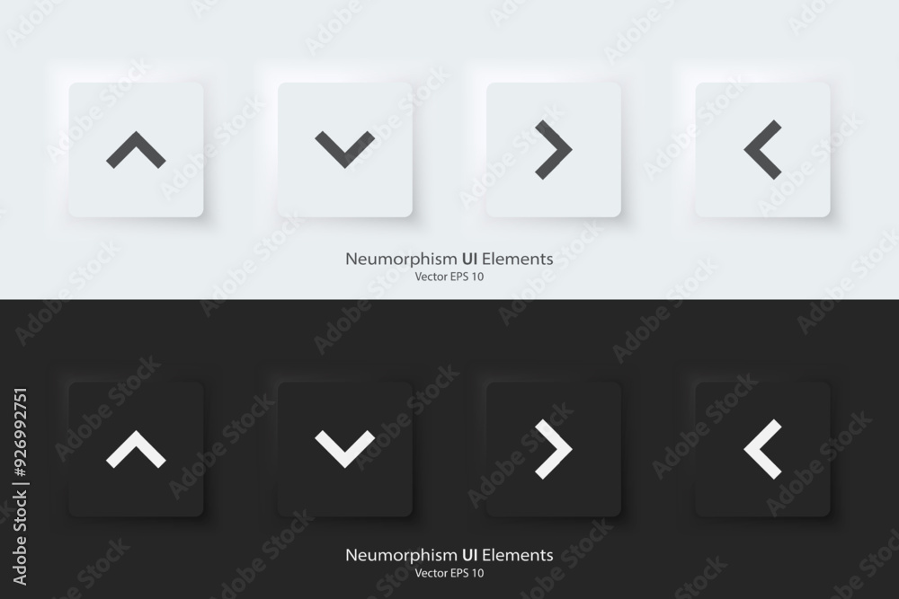 Arrow sign icon. Up down left right sign. A set of square buttons with ...