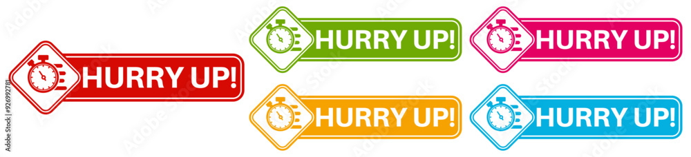 set hurry up badge labels icon. fast sale sticker countdown label design illustration set hurry up badge labels icon. fast sale sticker countdown label design illustration