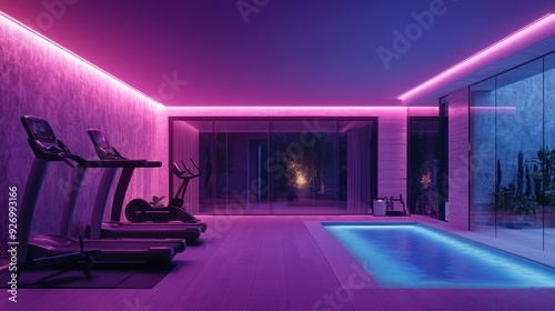 A smart home gym equipped with virtual workout assistants