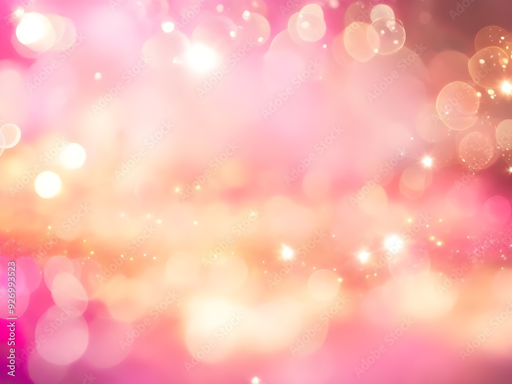 Abstract Blurred Bokeh Background with Warm Golden and Pink Tones

