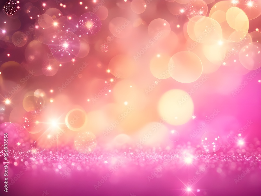 Abstract Blurred Bokeh Background with Warm Golden and Pink Tones
