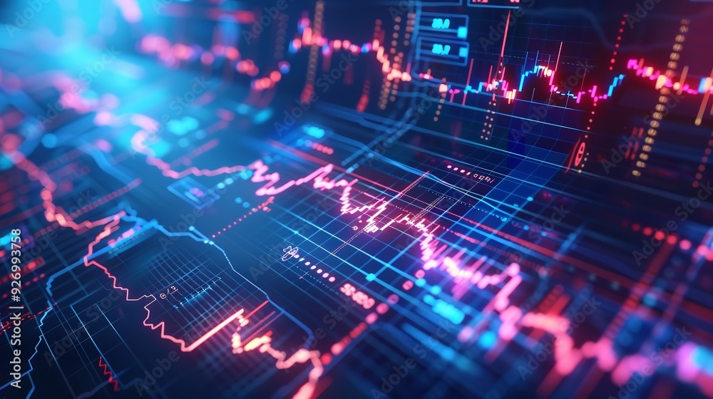 Technical Financial Graph on Technology Abstract Background Technical Financial Graph on Technology Abstract Background