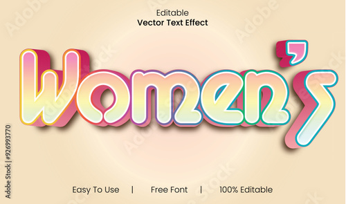 Women3d text effects new collections.