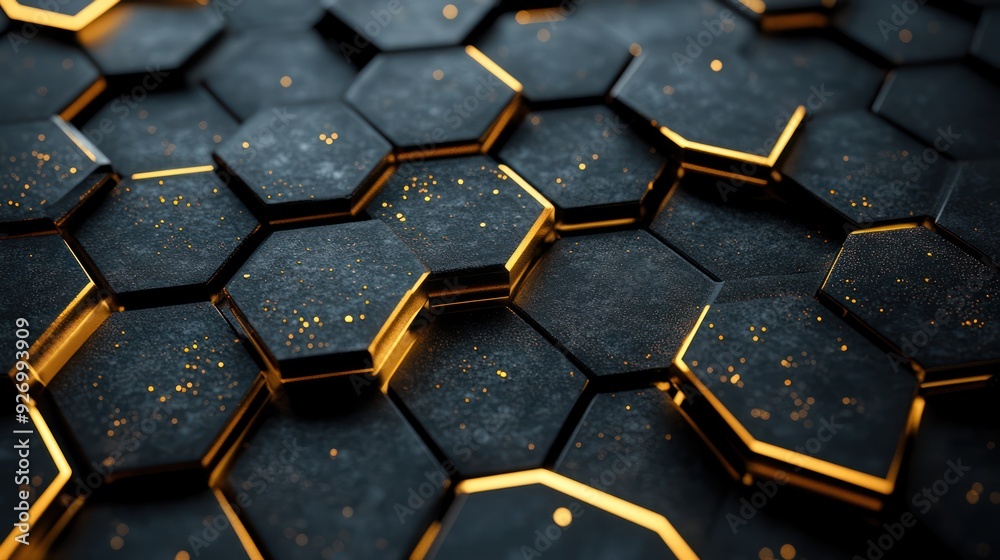 abstract hexagon pattern in black and gold abstract hexagon pattern in black and gold