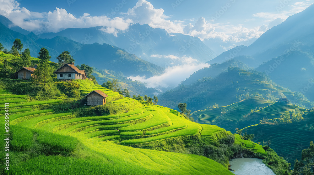 Fototapeta premium Travel adventures with stunning landscapes and cultural experiences