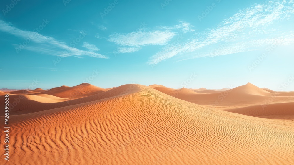 Desert landscape with sand and a clear blue sky Desert landscape with sand and a clear blue sky