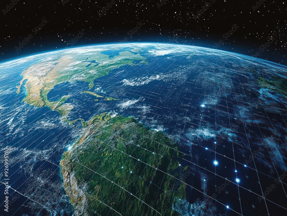 Obraz premium digitization of the earth