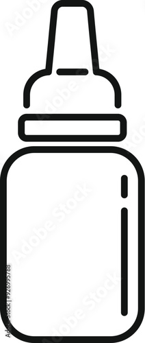 Simple line icon of a nasal spray bottle, usually used for treating allergy symptoms