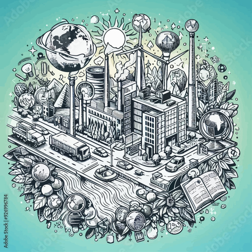 This vector image shows the importance of the environment.

