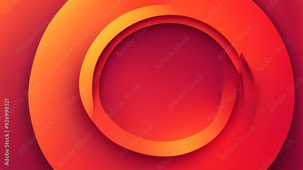 Obraz premium Abstract Orange and Red Gradient Geometric Circle Shape Background for Modern and Futuristic Design.