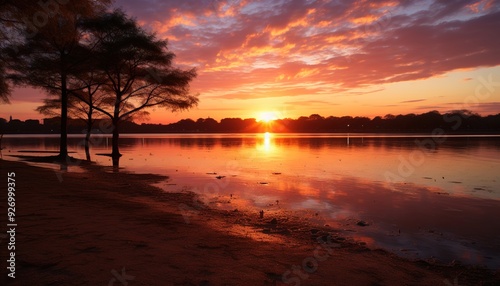 sunset on the river