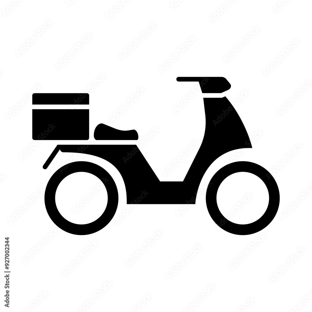 modern scooter with delivery box motorbike icon modern scooter with delivery box motorbike icon
