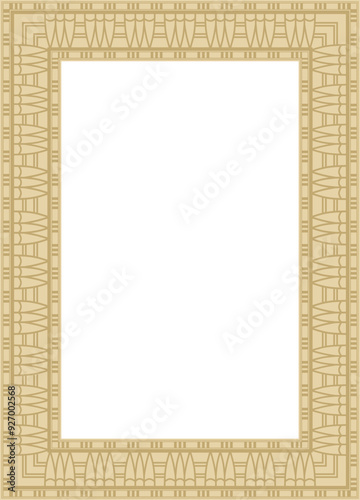 Vector golden square Egyptian ornament. Endless Rectangle, Ring of Ancient Egypt. Geometric African frame