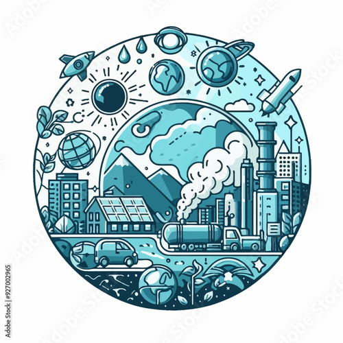 This vector image shows the importance of the environment.

