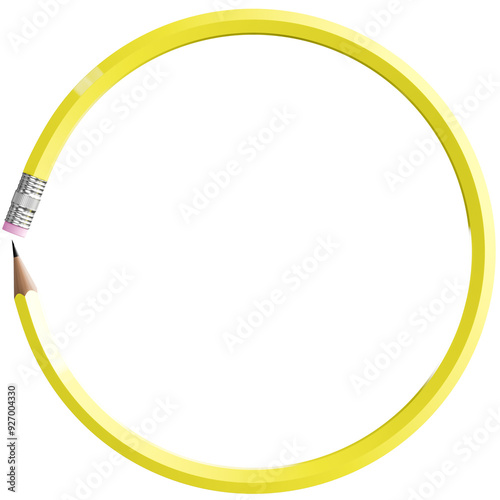 3D Pencil in a Circular Frame Shaped Continuous Line
